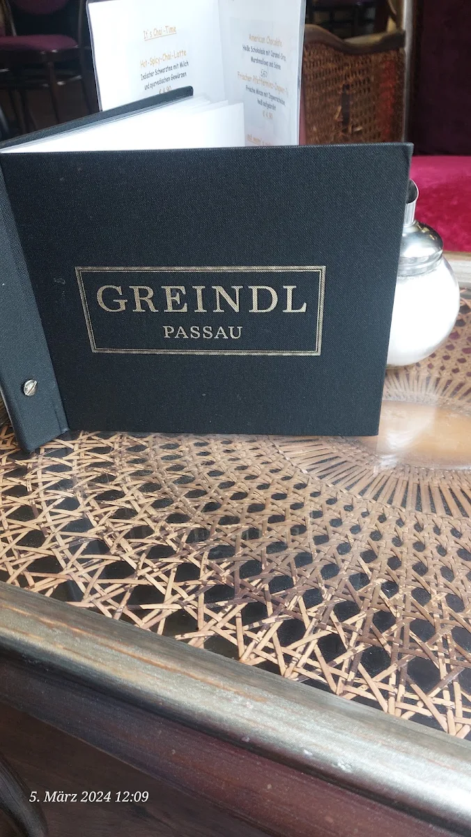 Speisekarte, Café Greindl