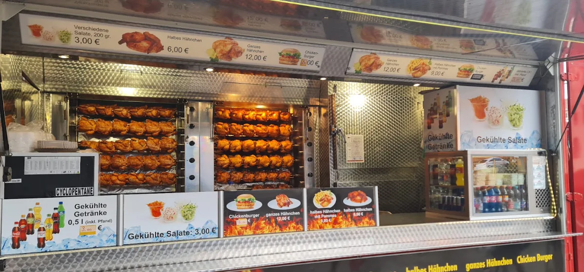 Speisekarte, Grillhähnchenwagen Imbiss