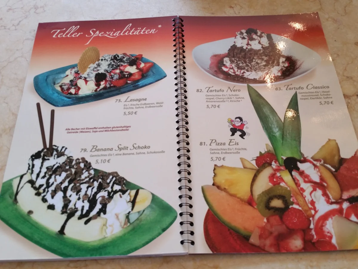 Speisekarte, Eiscafé Peppone Kohlscheid