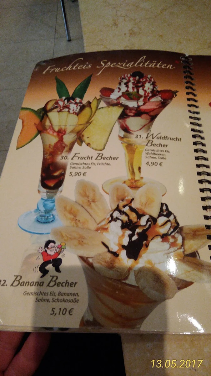 Speisekarte, Eiscafé Peppone Kohlscheid