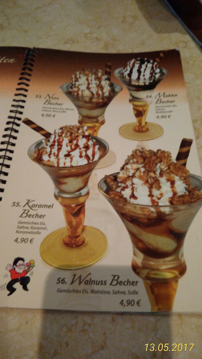 Speisekarte, Eiscafé Peppone Kohlscheid