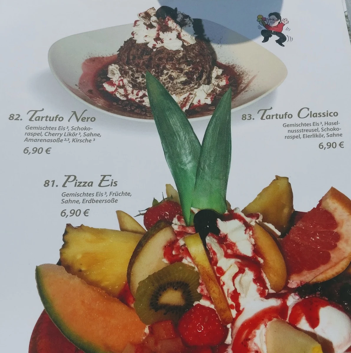 Speisekarte, Eiscafé Peppone Kohlscheid