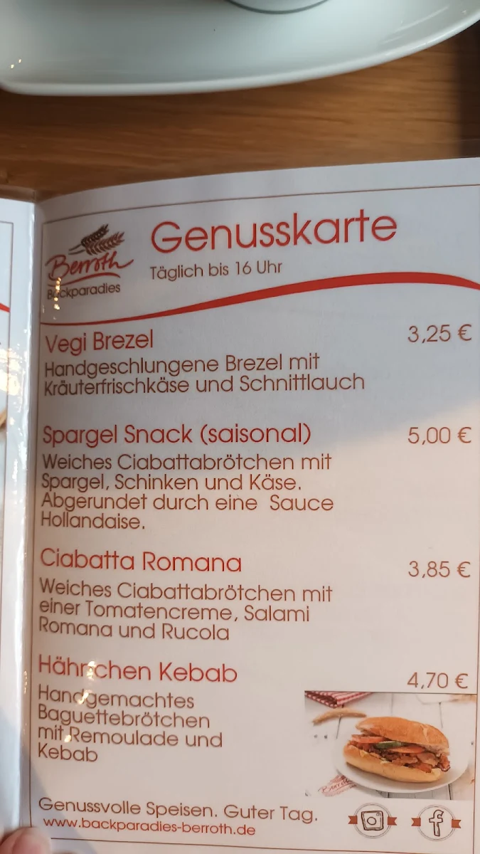 Speisekarte, CaféZeit