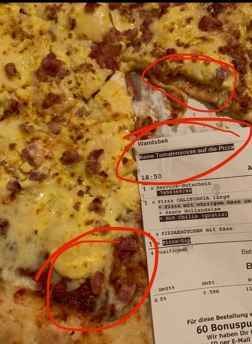 Speisekarte, Smiley's Pizza Profis Barmbek