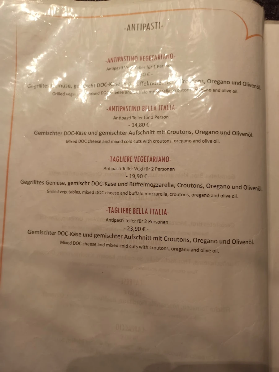 Speisekarte, Pizza & Pasta by Siena Trier