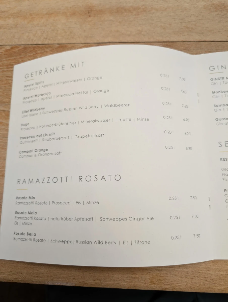 Speisekarte, KOSTBAR Restaurant