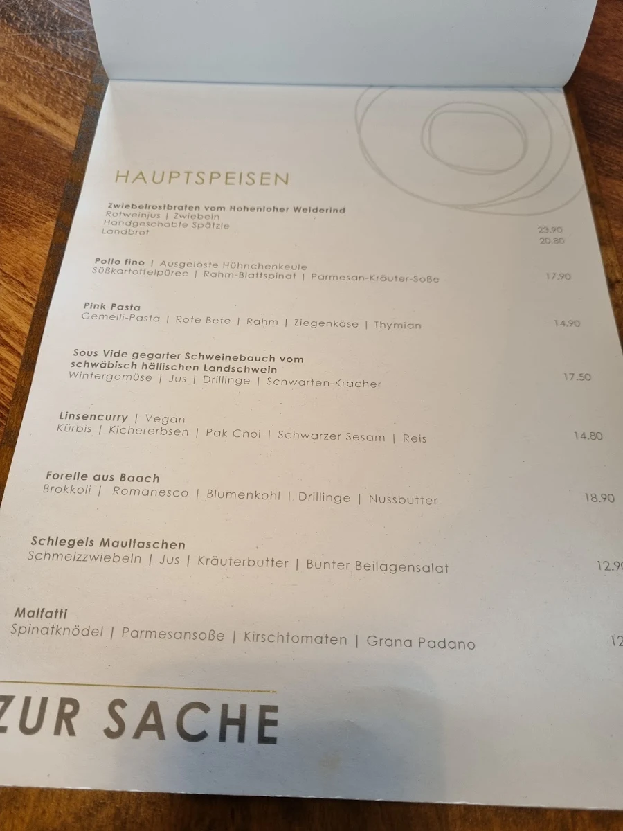 Speisekarte, KOSTBAR Restaurant