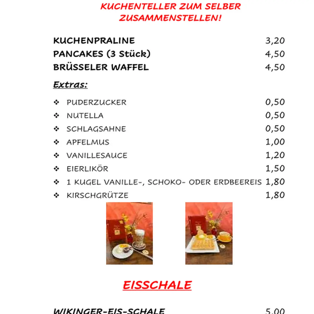 Speisekarte, Bistro Papillon