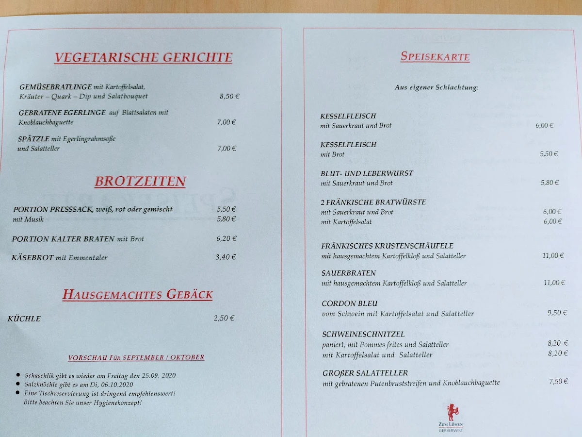 Speisekarte photo 1