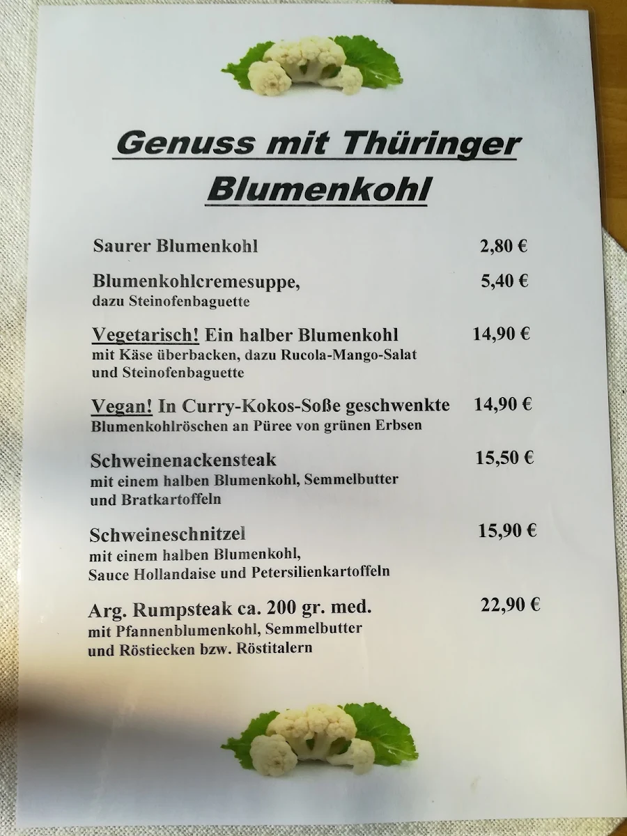 Speisekarte, Reudnitzer Terrassen