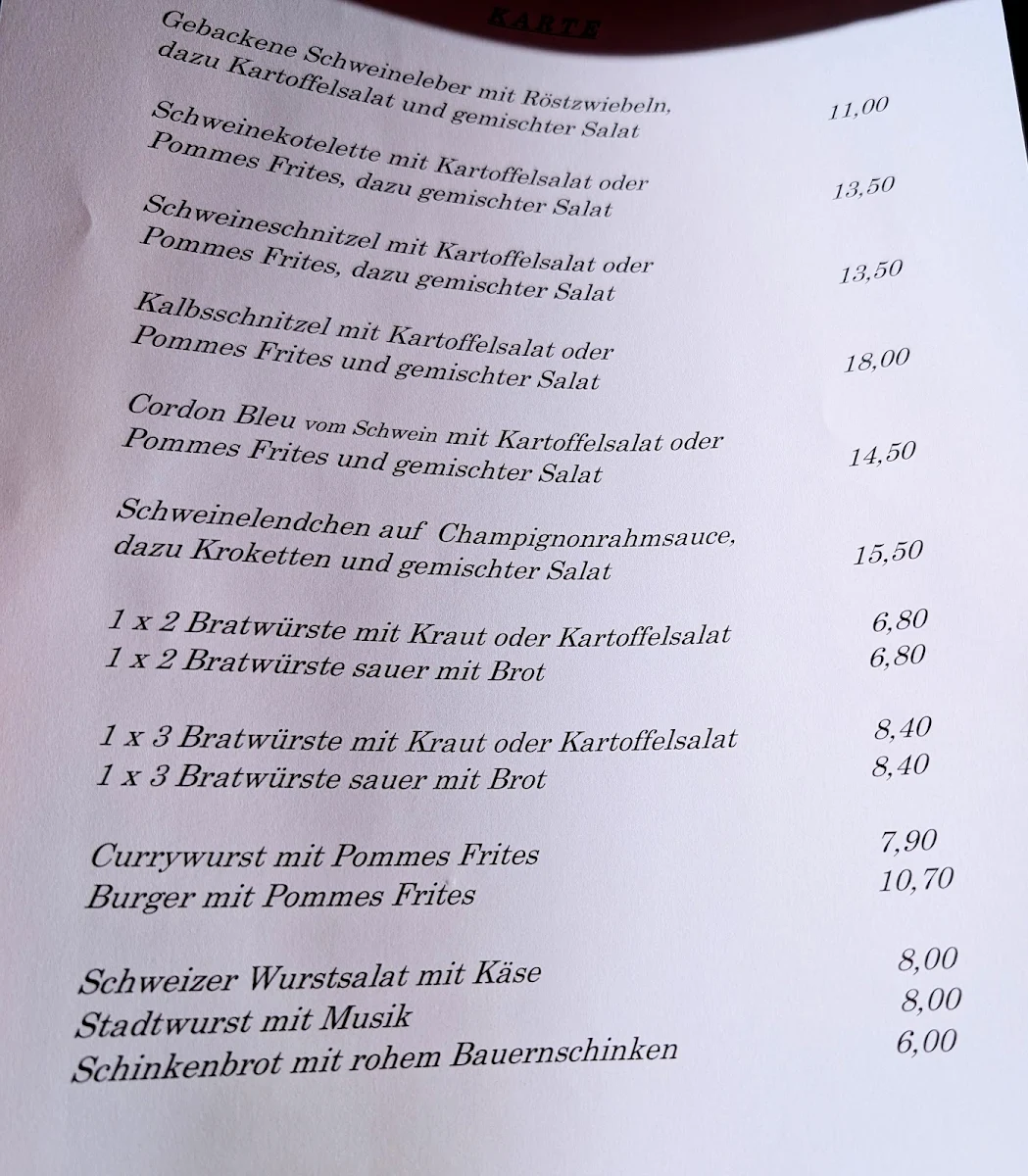 Speisekarte photo 1