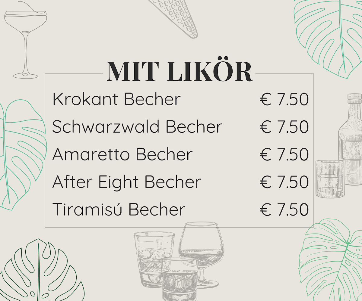 Speisekarte, Eiscafé Carmen
