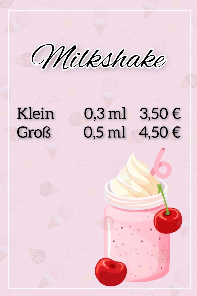 Speisekarte, Eiscafé Carmen