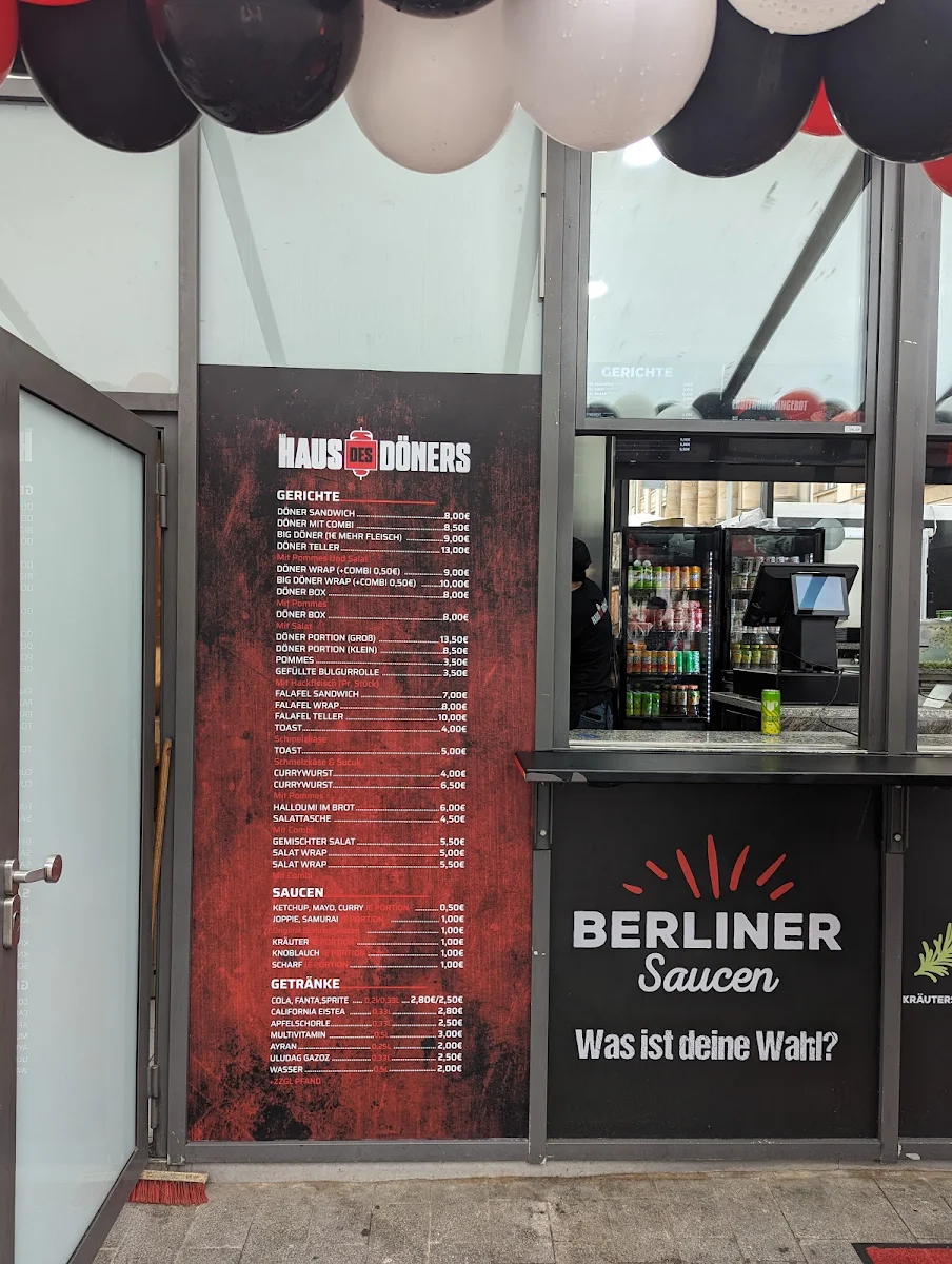 Speisekarte, Haus des Döners Karlsruhe