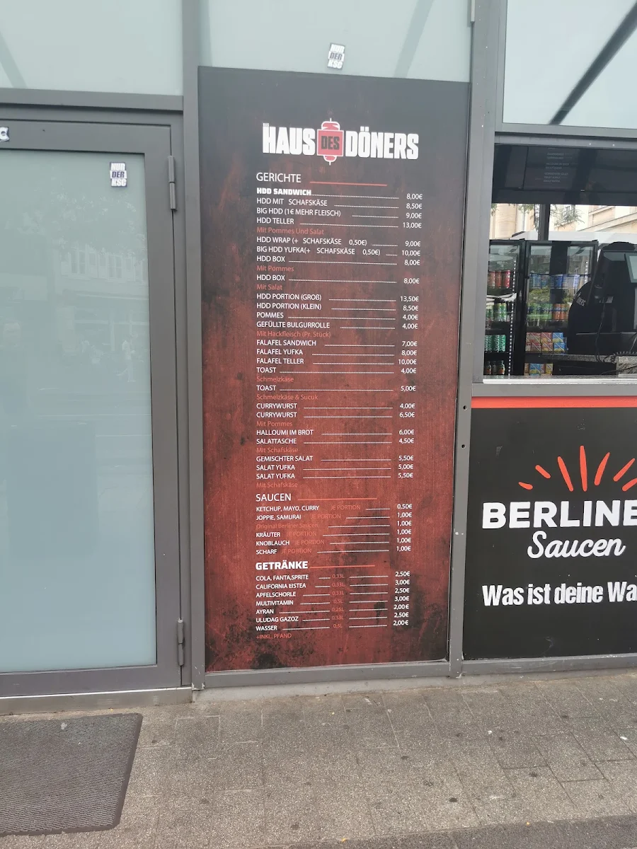 Speisekarte, Haus des Döners Karlsruhe