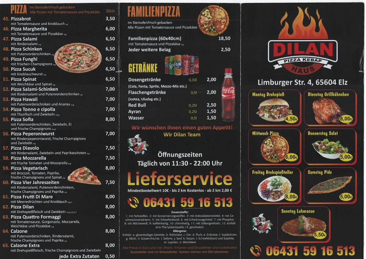 Speisekarte, Dilan