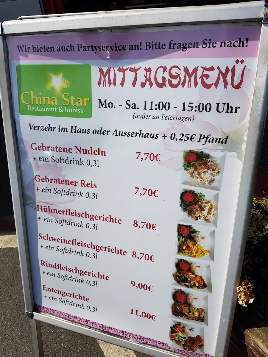 Speisekarte, China Star Imbiss