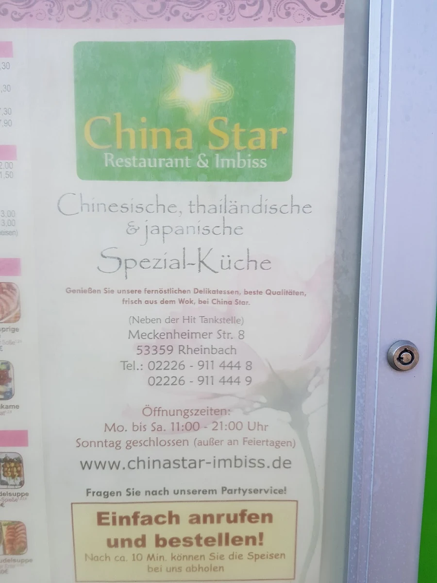 Speisekarte, China Star Imbiss
