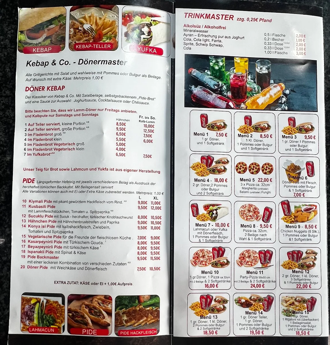 Speisekarte, Kebap & Co.