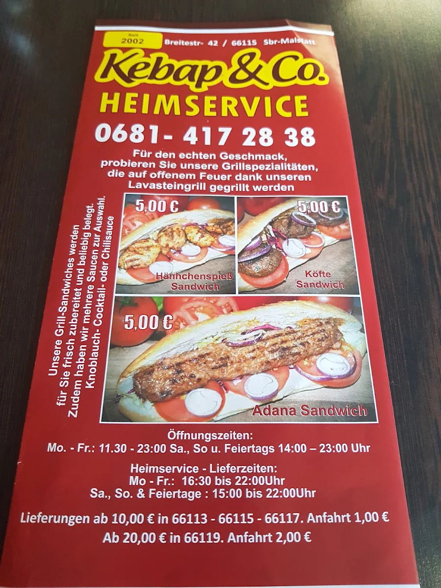 Speisekarte, Kebap & Co.