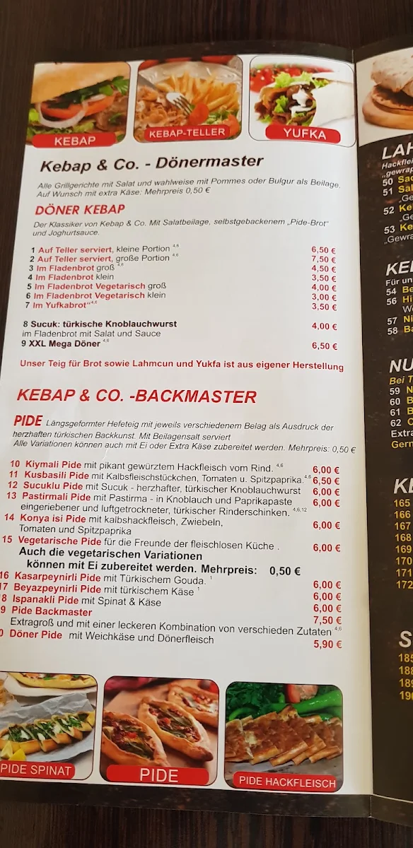 Speisekarte, Kebap & Co.