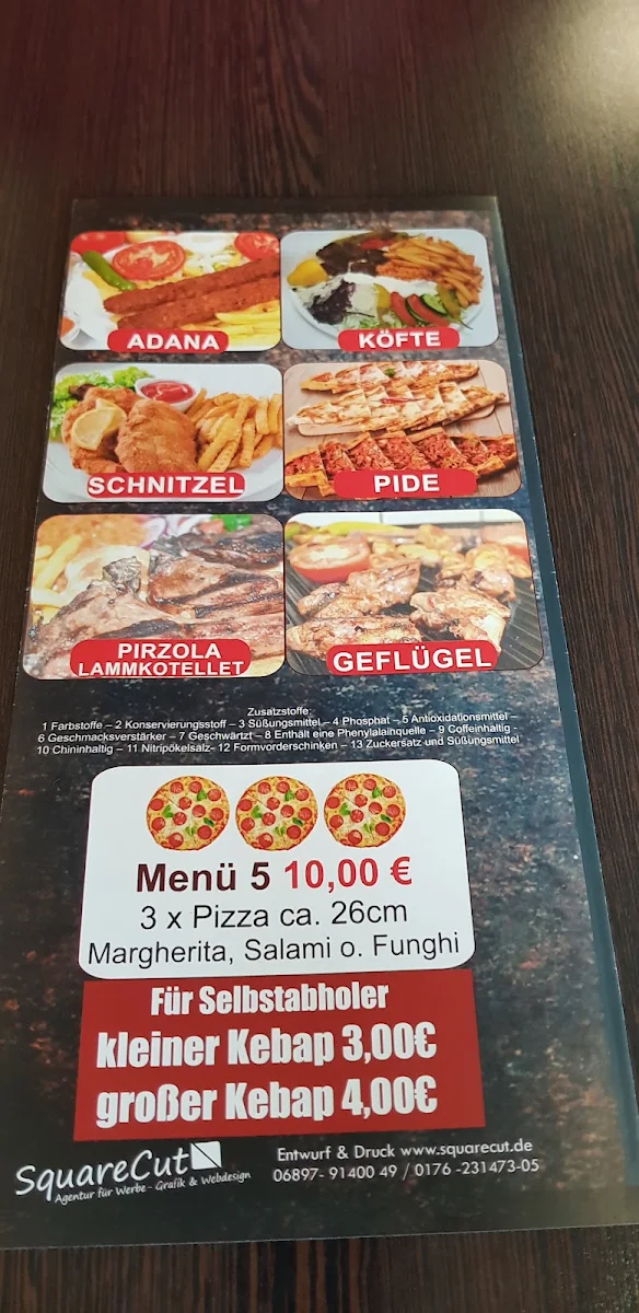 Speisekarte, Kebap & Co.
