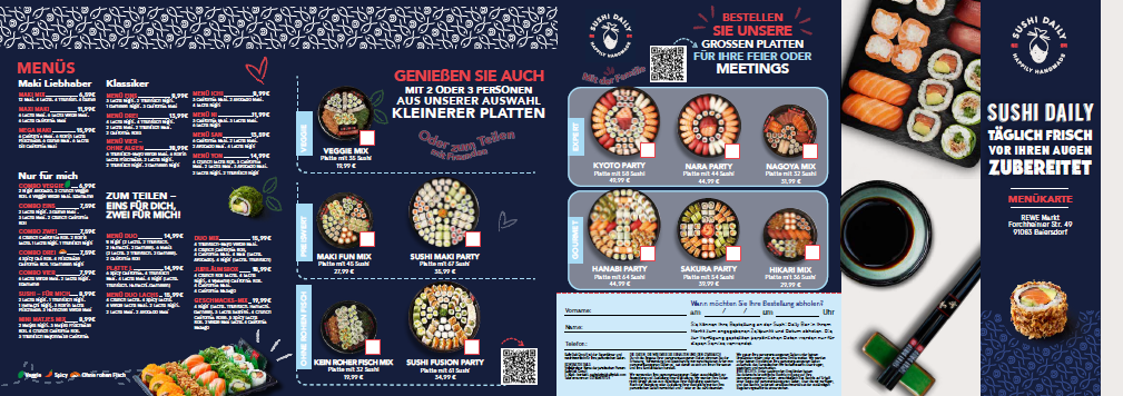 Speisekarte, Sushi Daily