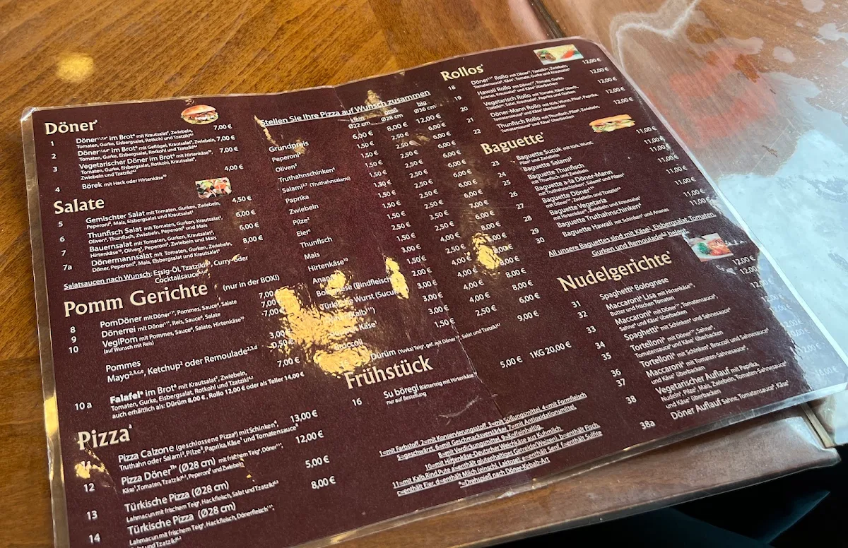 Speisekarte, Der Döner Mann Sahinoglu‎