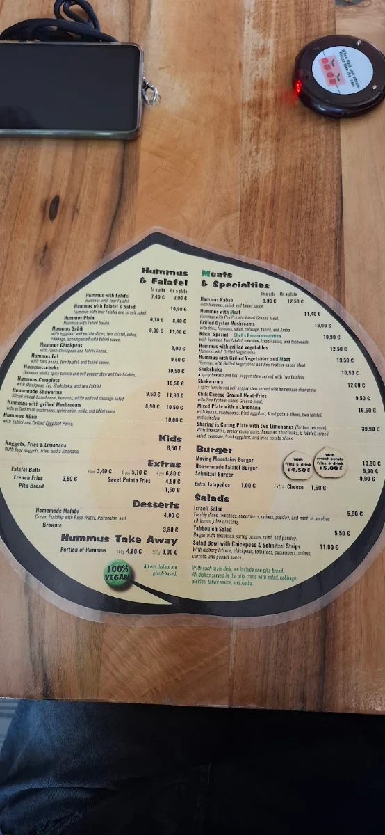 Speisekarte, Hummus Küch'