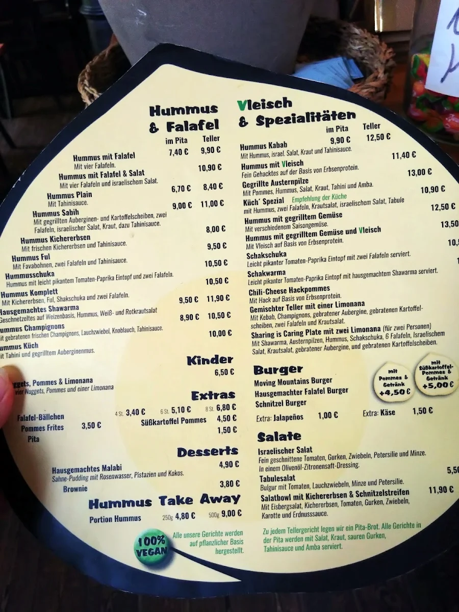 Speisekarte, Hummus Küch'