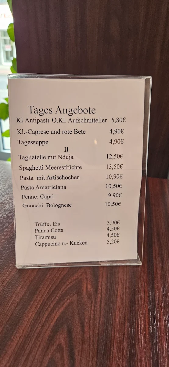 Speisekarte, Feinkost da Patrizia
