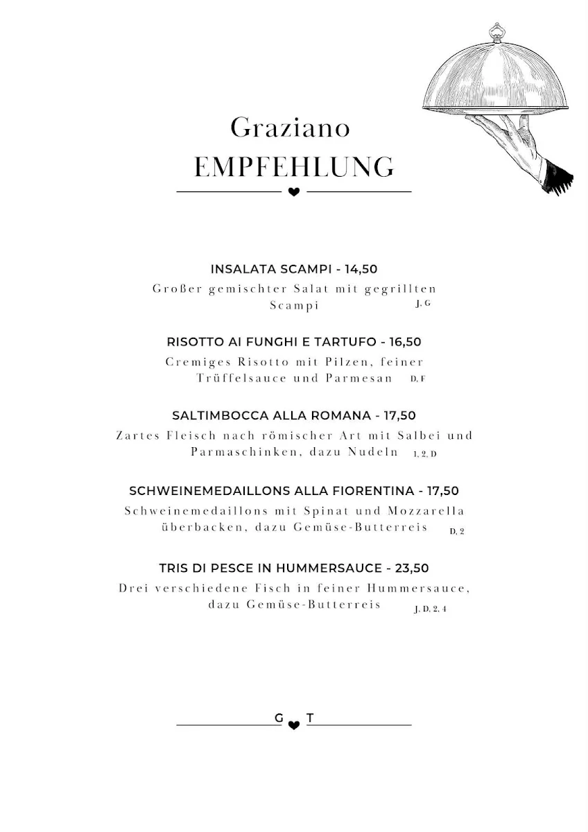Speisekarte, Kellerschenke Da Graziano