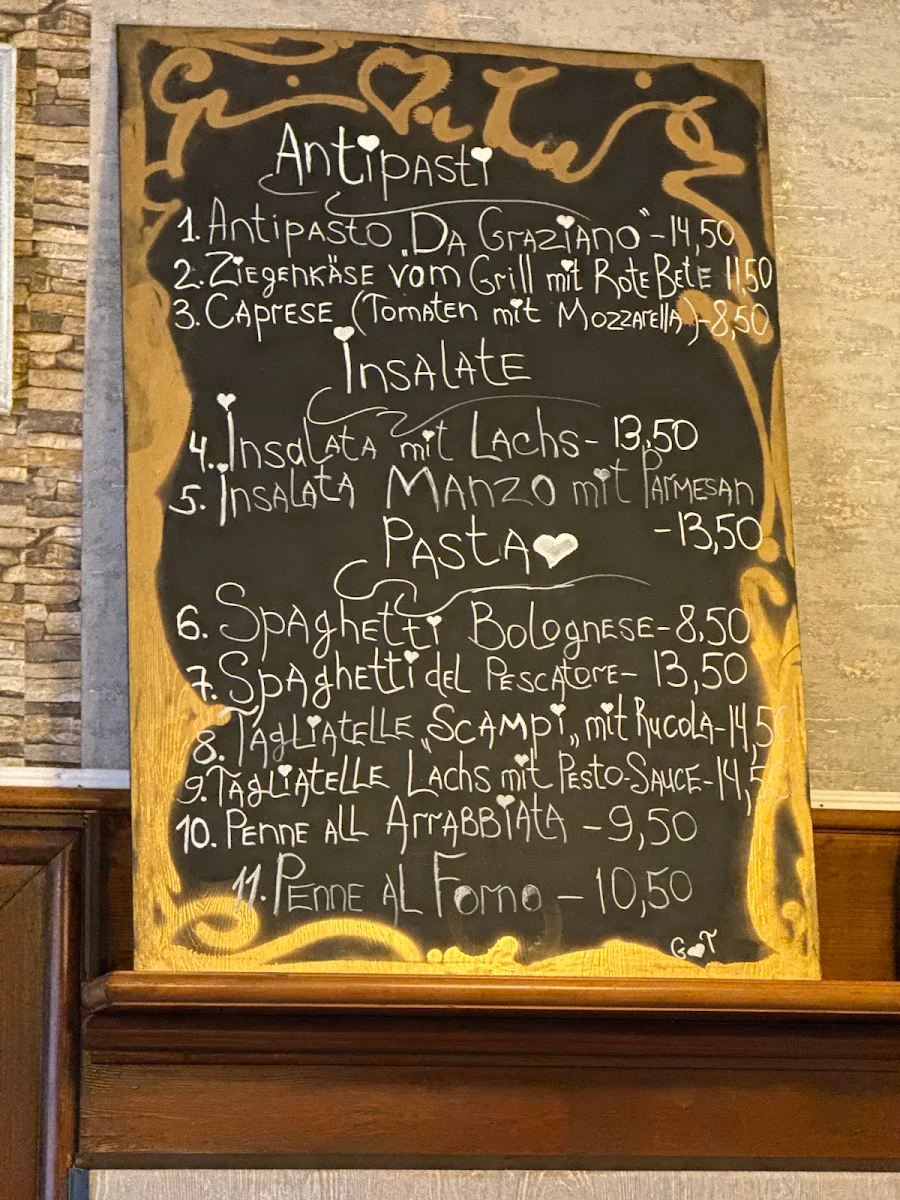 Speisekarte, Kellerschenke Da Graziano