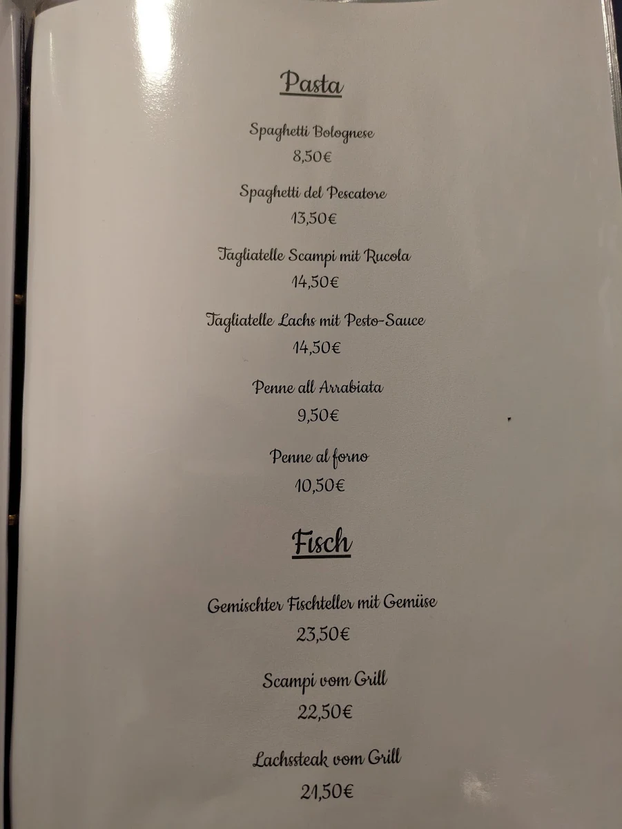 Speisekarte, Kellerschenke Da Graziano