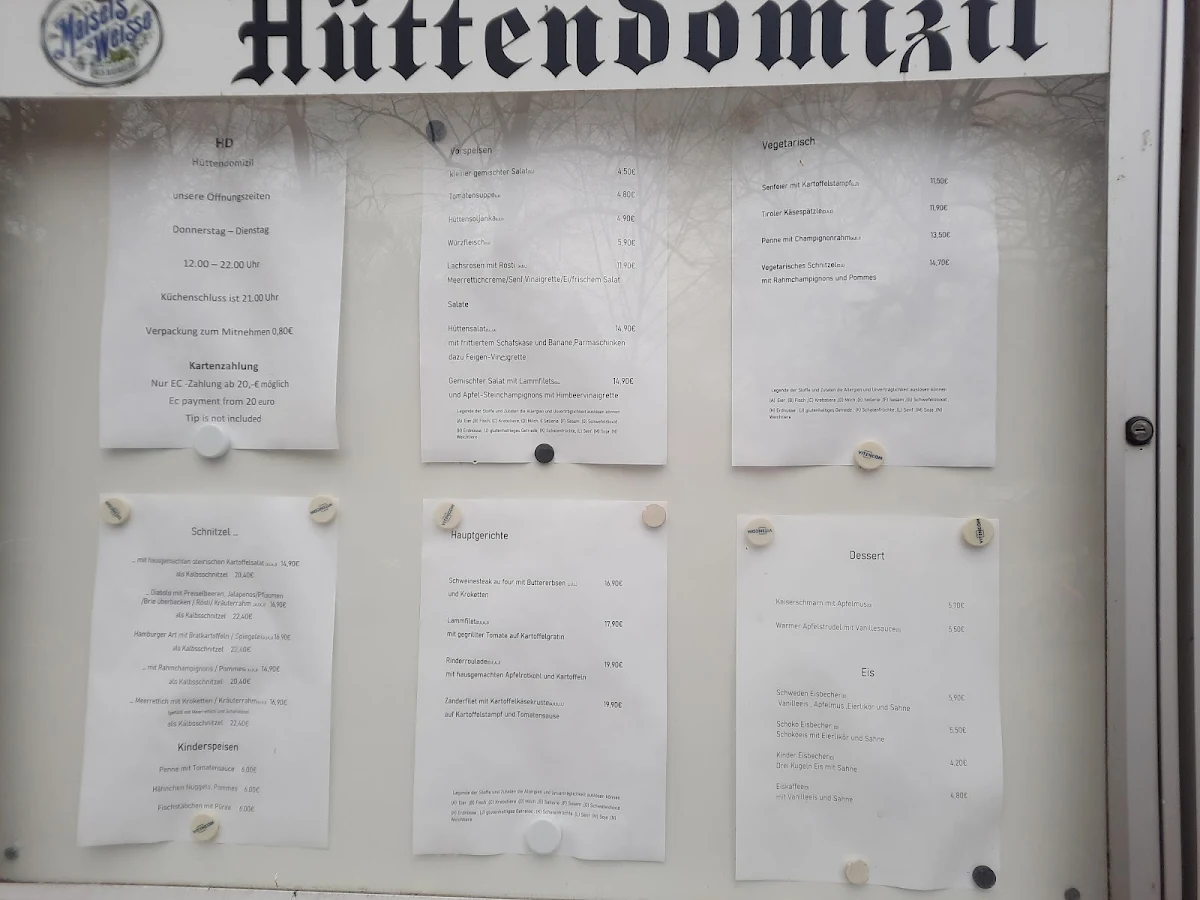 Speisekarte, HD-Hüttendomizil