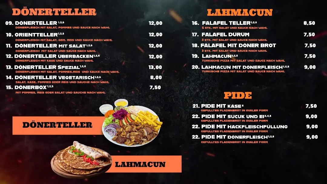 Speisekarte, Olea Döner im Kaufland