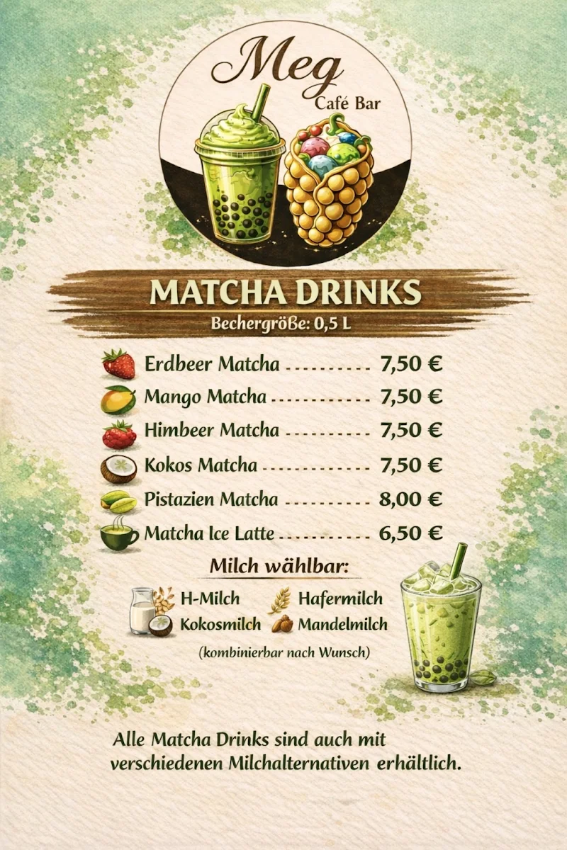 Speisekarte, MegCafeBar