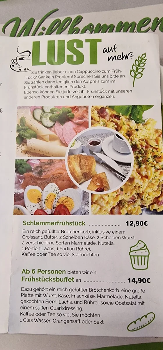 Speisekarte, Burg-Bäckerei & Café