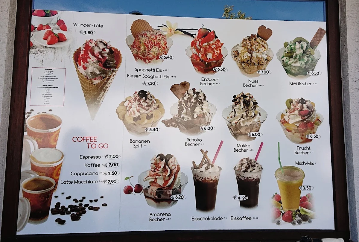 Speisekarte, Eiscafé Riviera to go!
