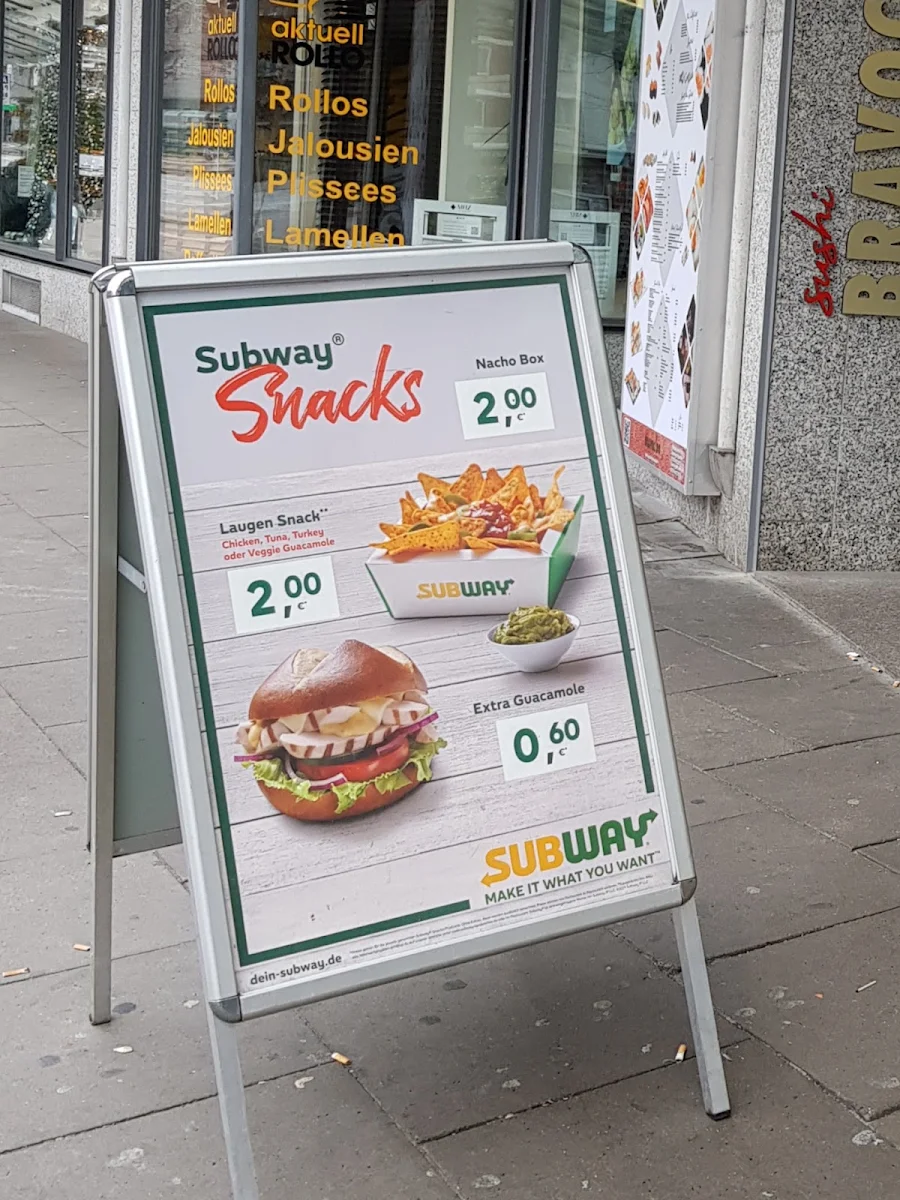 Speisekarte, Subway