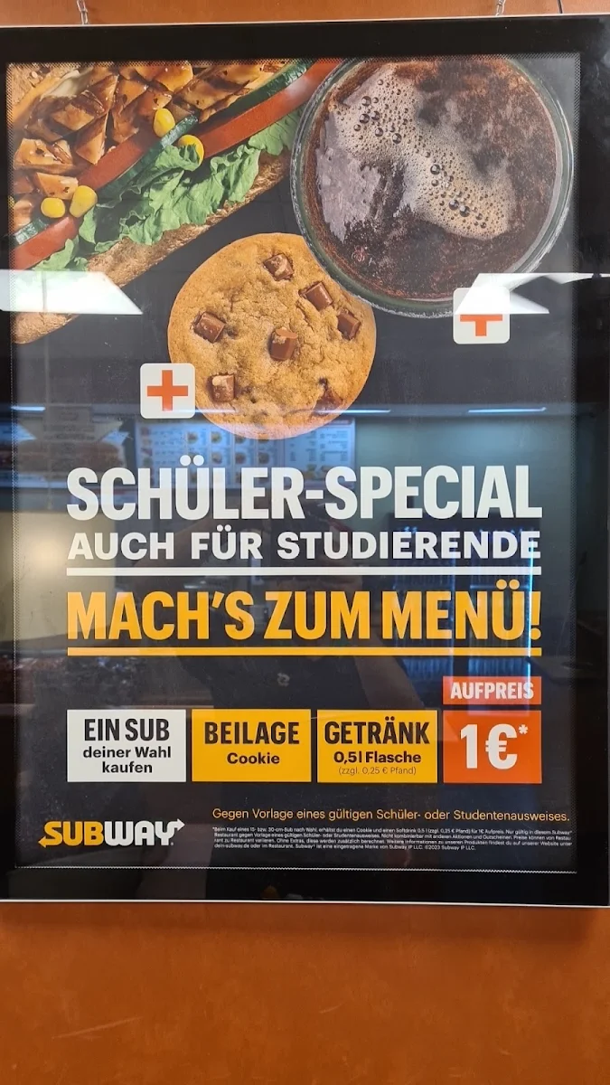 Speisekarte, Subway