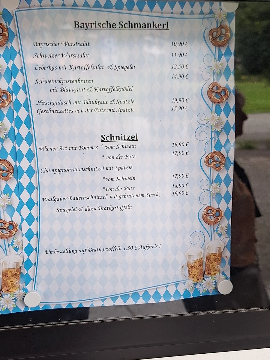Speisekarte, Bayrische Stube im Haus des Gastes