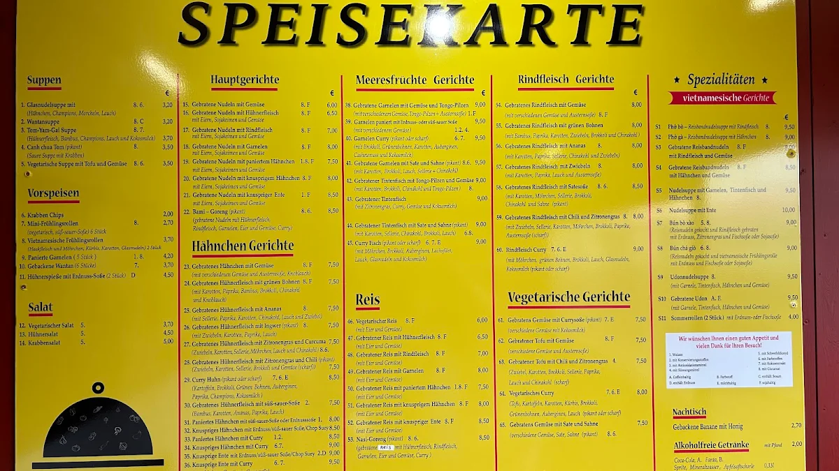 Speisekarte, Non La Vietnam Imbiss