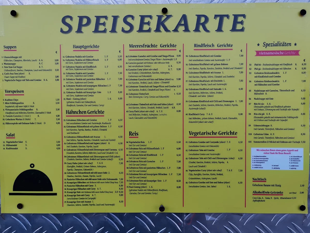 Speisekarte, Non La Vietnam Imbiss