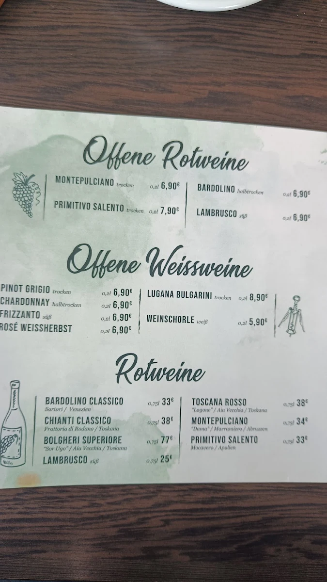 Speisekarte, Roca