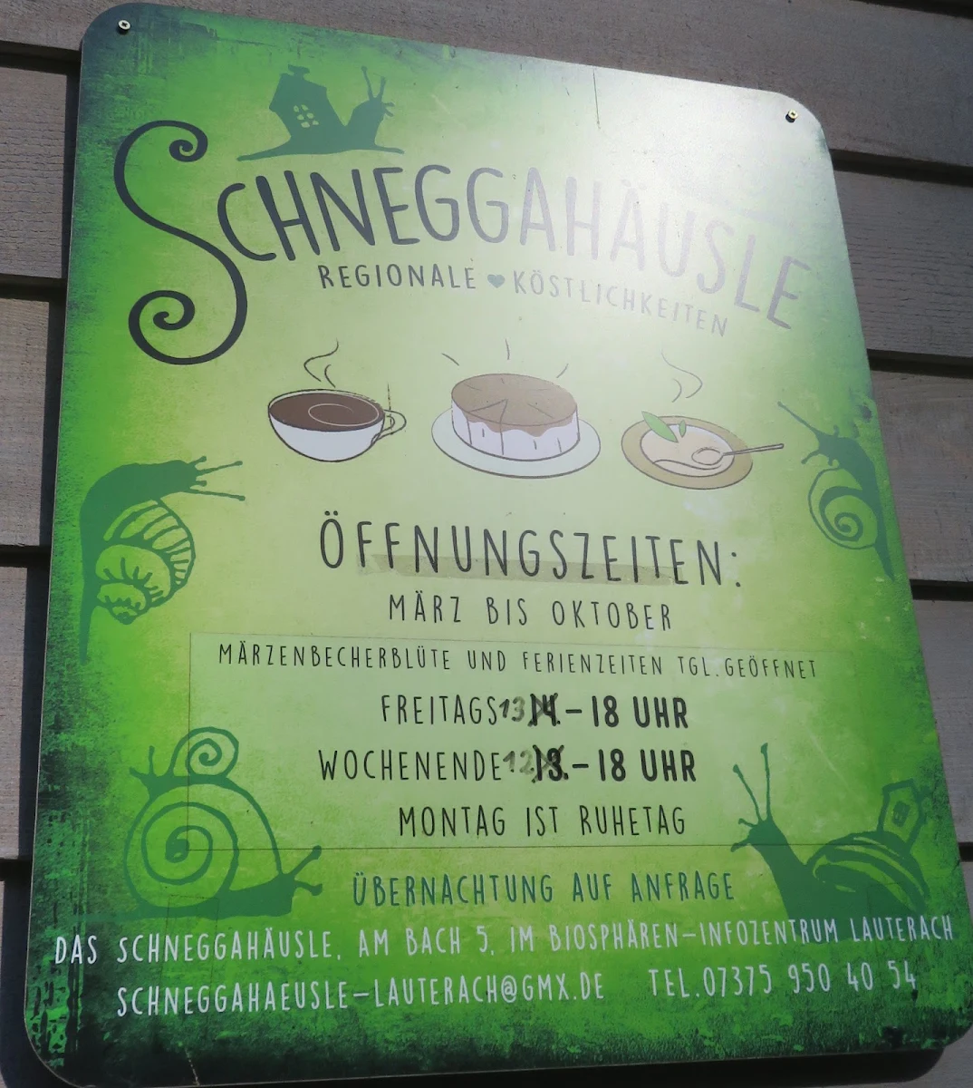 Speisekarte, Schneggahäusle