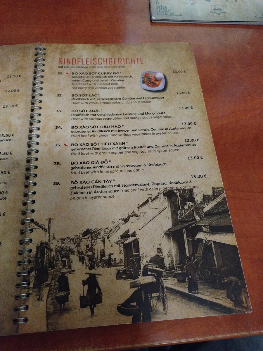 Speisekarte, Hanoi Restaurant im Dong Xuan Center
