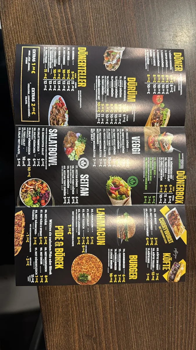 Speisekarte, Eva Steak Döner