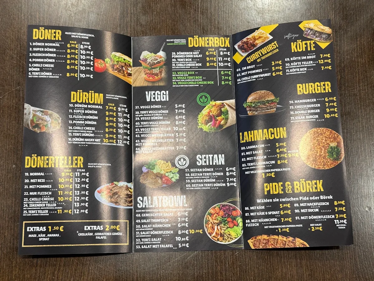 Speisekarte, Eva Steak Döner
