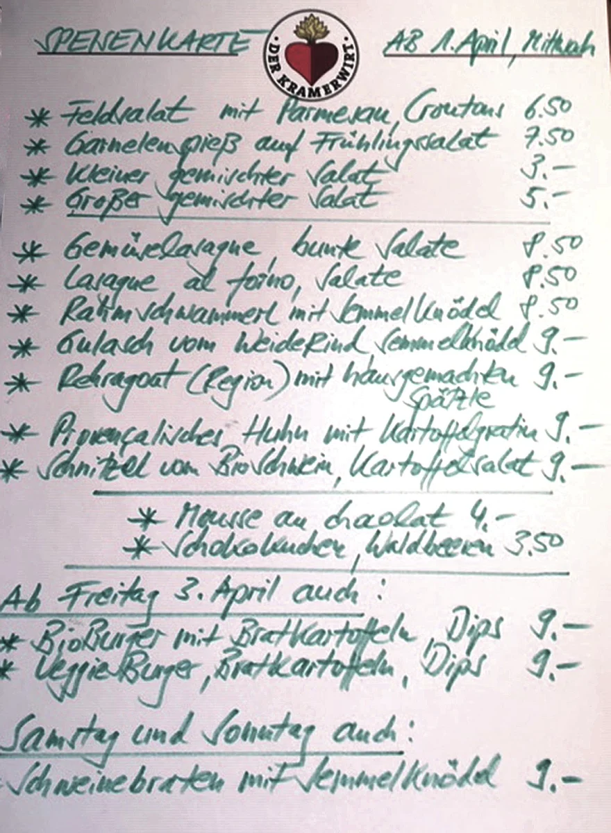 Speisekarte photo 2